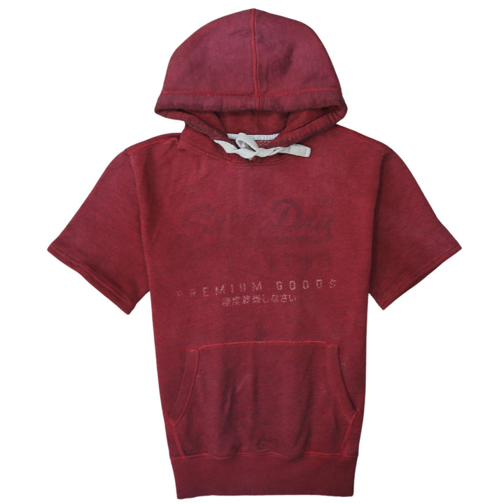 Superdry Men’s Red Short Sleeve Pullover Hoodie Size M