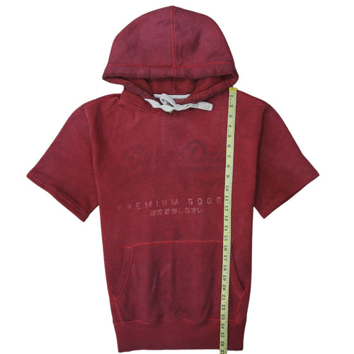 Superdry Men’s Red Short Sleeve Pullover Hoodie Size M