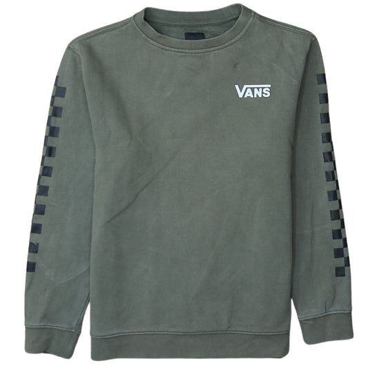 Vans Men’s Green Logo Pullover Sweatshirt Size L Crew Neck