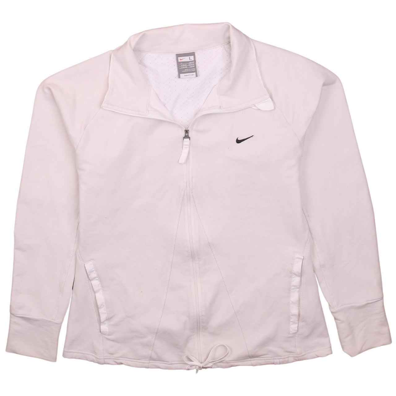 Nike Women White L Track Jacket Full Zip Lightweight Activewear Top