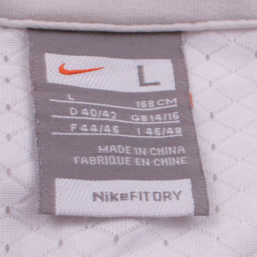 Nike Women White L Track Jacket Full Zip Lightweight Activewear Top