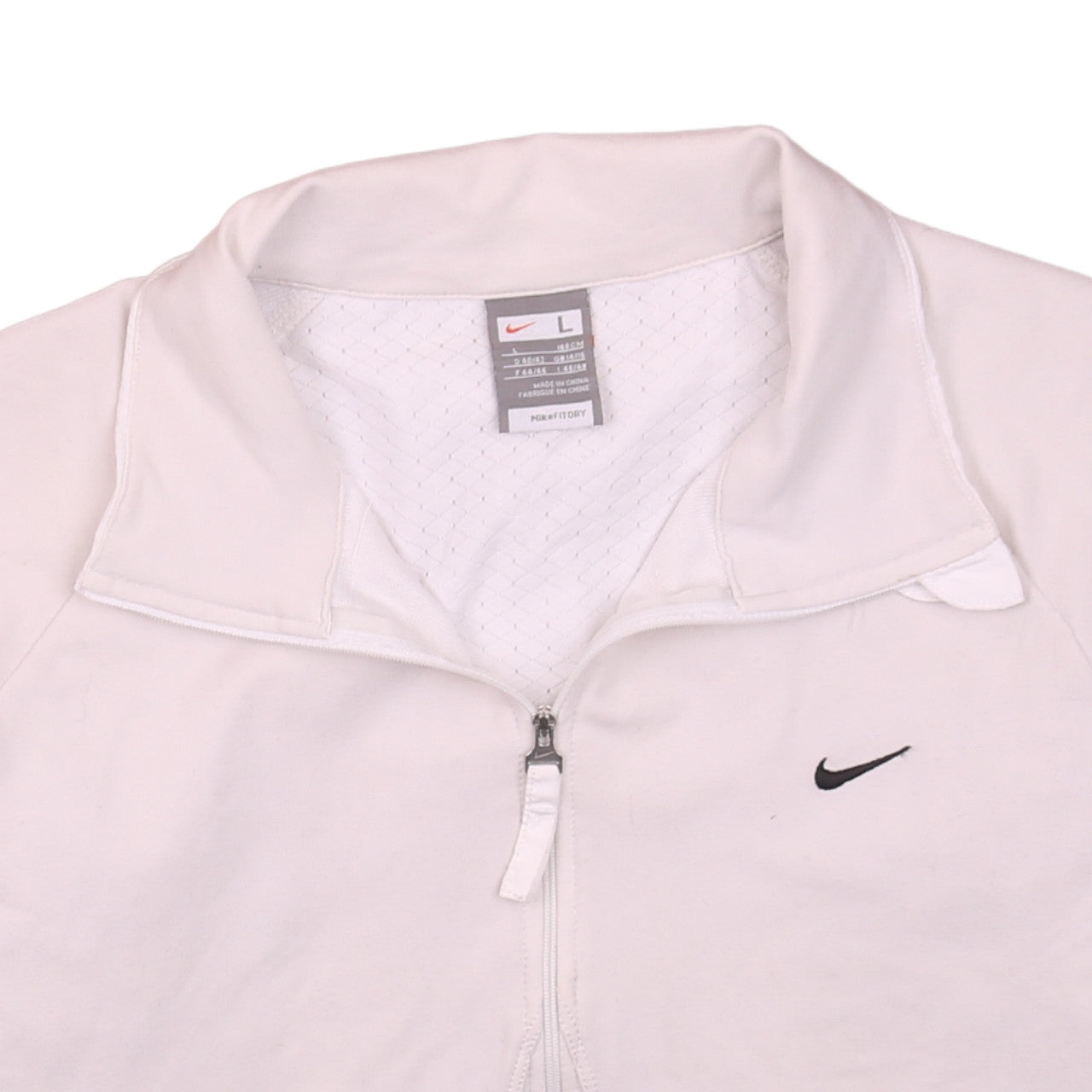 Nike Women White L Track Jacket Full Zip Lightweight Activewear Top