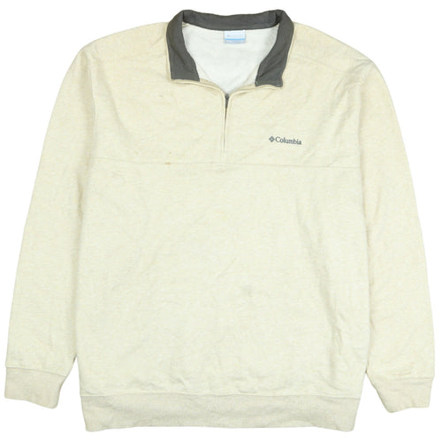 Columbia Men's Beige 3XL Quarter Zip Fleece Sweatshirt