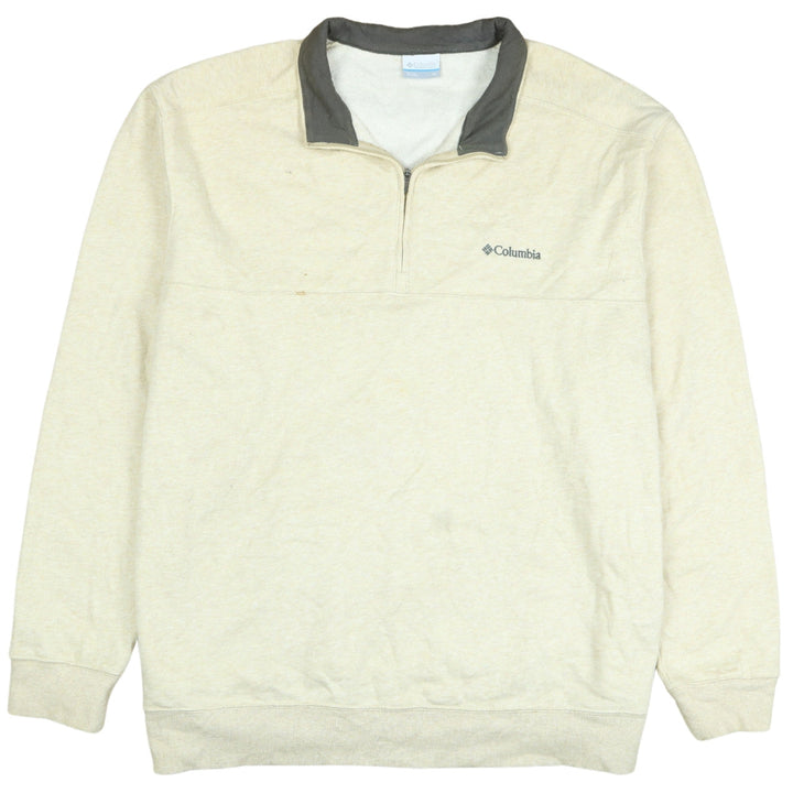 Columbia Men's Beige 3XL Quarter Zip Fleece Sweatshirt