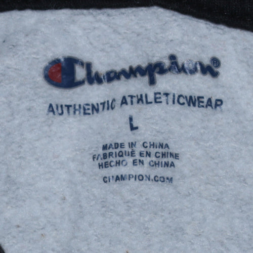 Champion Womens Grey Pullover Hoodie L Casual Athletic Sweatshirt