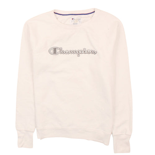 Champion Men's White Crew Neck Pullover Sweatshirt Size S