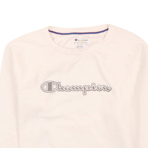 Champion Men's White Crew Neck Pullover Sweatshirt Size S