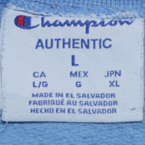 Champion Men's Blue Crew Neck Pullover Sweatshirt Size L