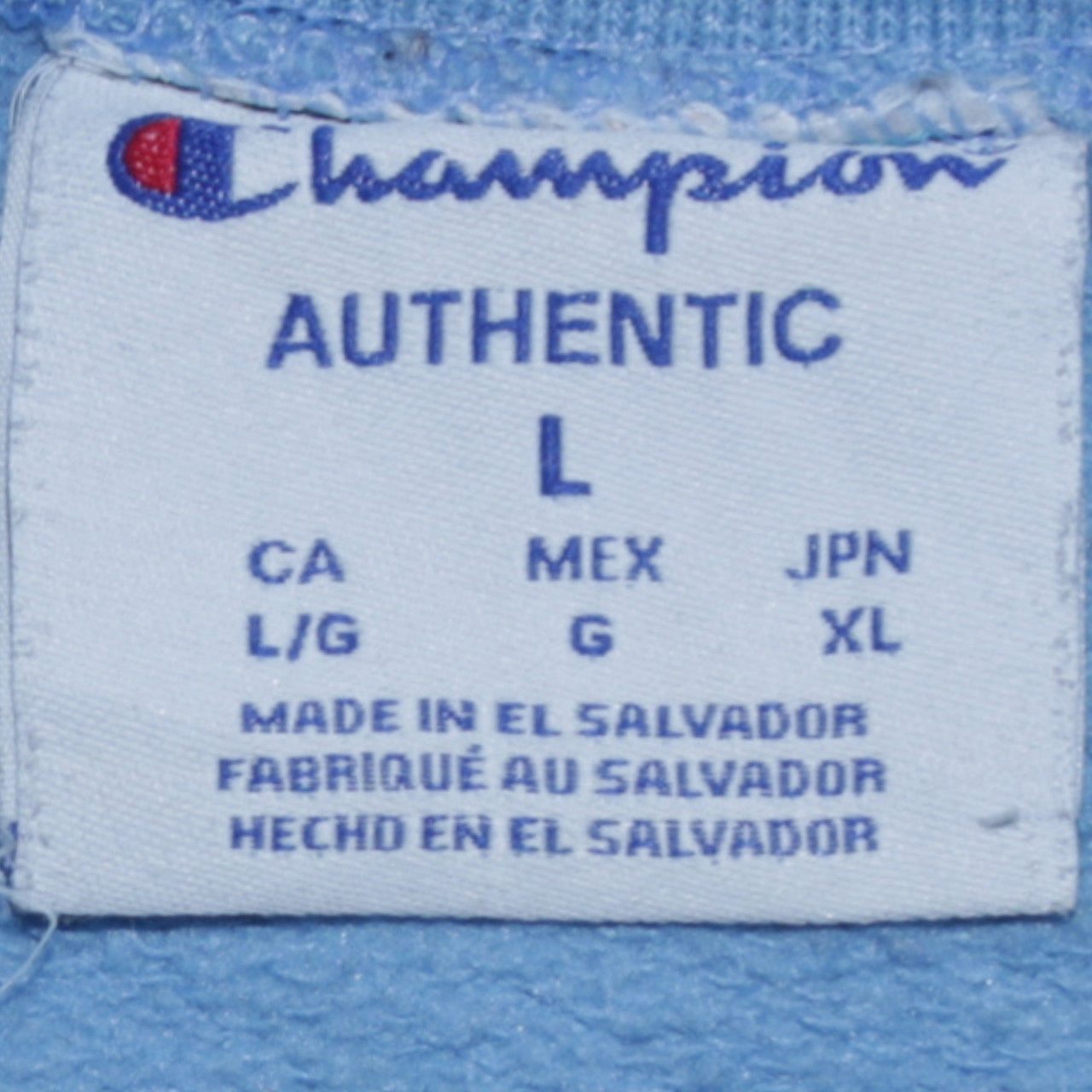 Champion Men's Blue Crew Neck Pullover Sweatshirt Size L