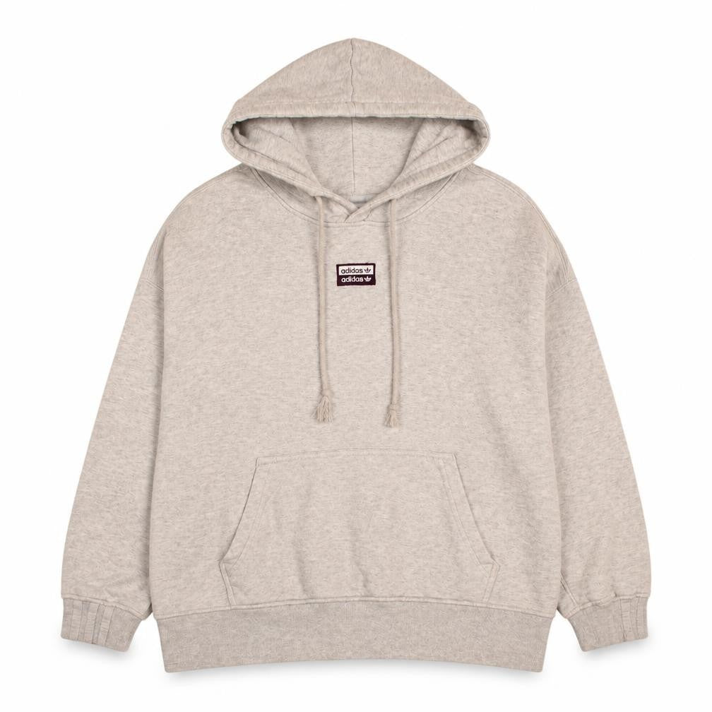 Front view of Adidas Women’s Grey Pullover Hoodie, size UK 8, Regular Fit Casual