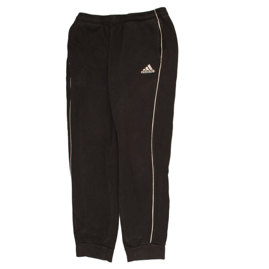Adidas Men's Black Track Pants L Fleece Side Stripe Activewear Trousers