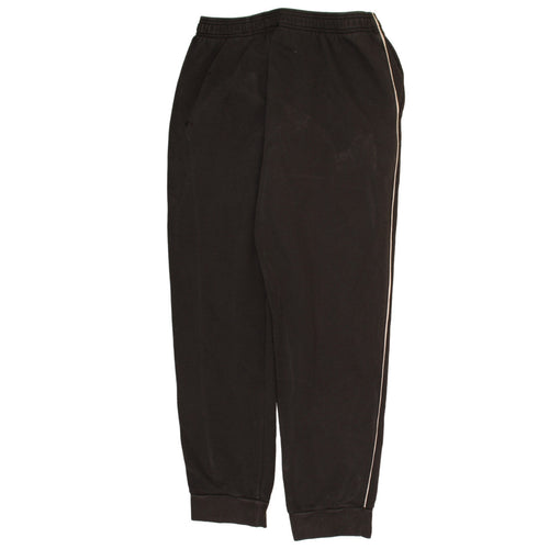 Adidas Men's Black Track Pants L Fleece Side Stripe Activewear Trousers
