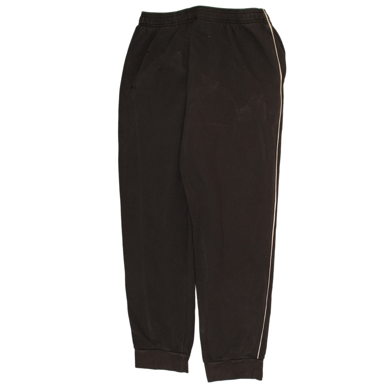 Adidas Men's Black Track Pants L Fleece Side Stripe Activewear Trousers