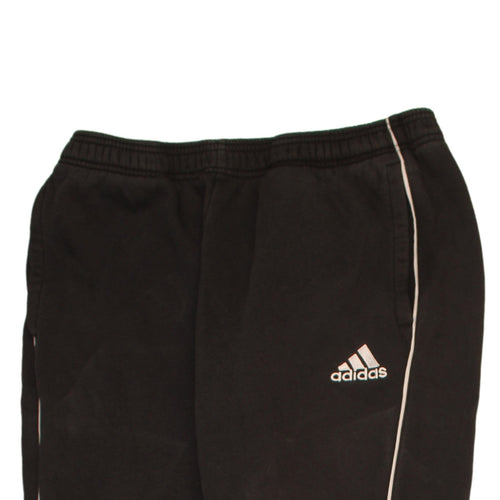 Adidas Men's Black Track Pants L Fleece Side Stripe Activewear Trousers
