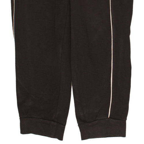 Adidas Men's Black Track Pants L Fleece Side Stripe Activewear Trousers