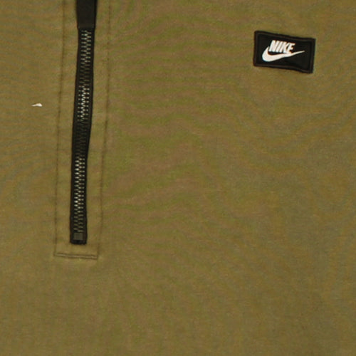 Nike Men’s Green 1/2 Zip Hoodie L Regular Fleece Pullover