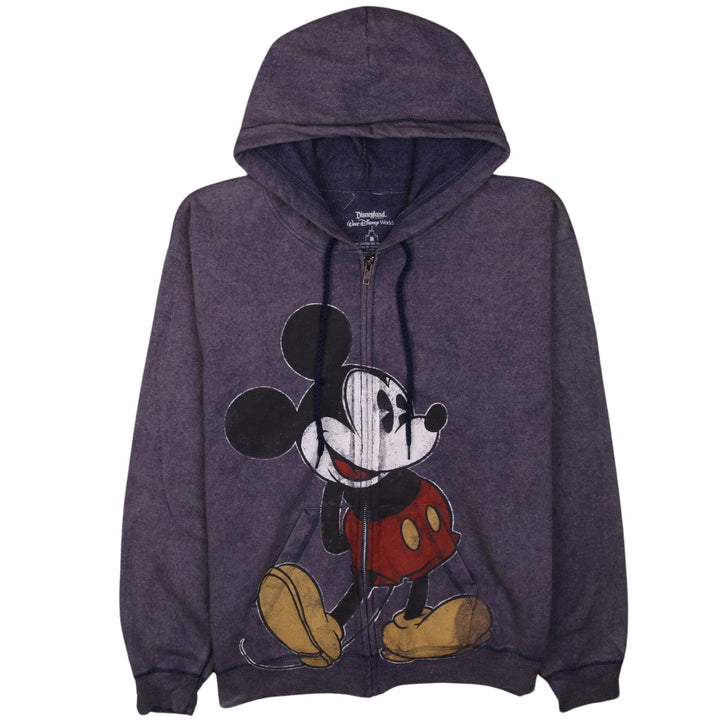 Disney Womens Grey Mickey Mouse Full Zip Hoodie Medium