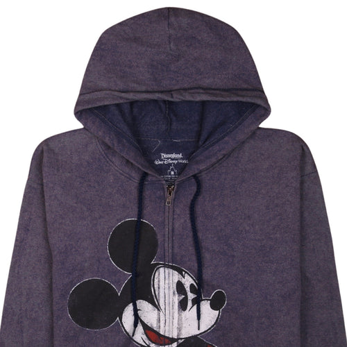 Disney Womens Grey Mickey Mouse Full Zip Hoodie Medium