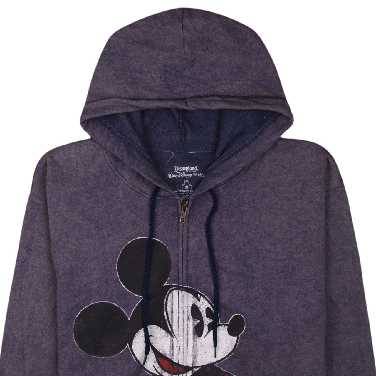Disney Womens Grey Mickey Mouse Full Zip Hoodie Medium