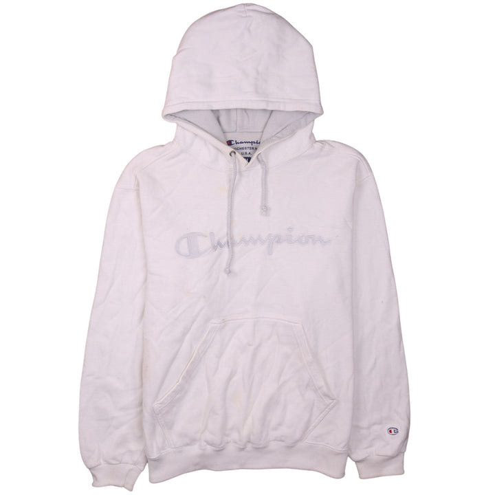 Champion Men's White Pullover Hoodie Medium Embroidered Logo