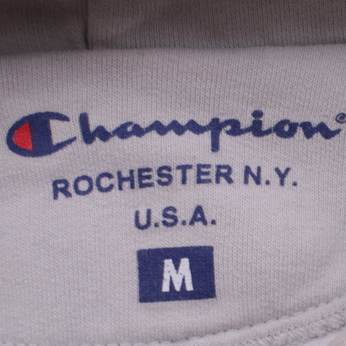 Champion Men's White Pullover Hoodie Medium Embroidered Logo