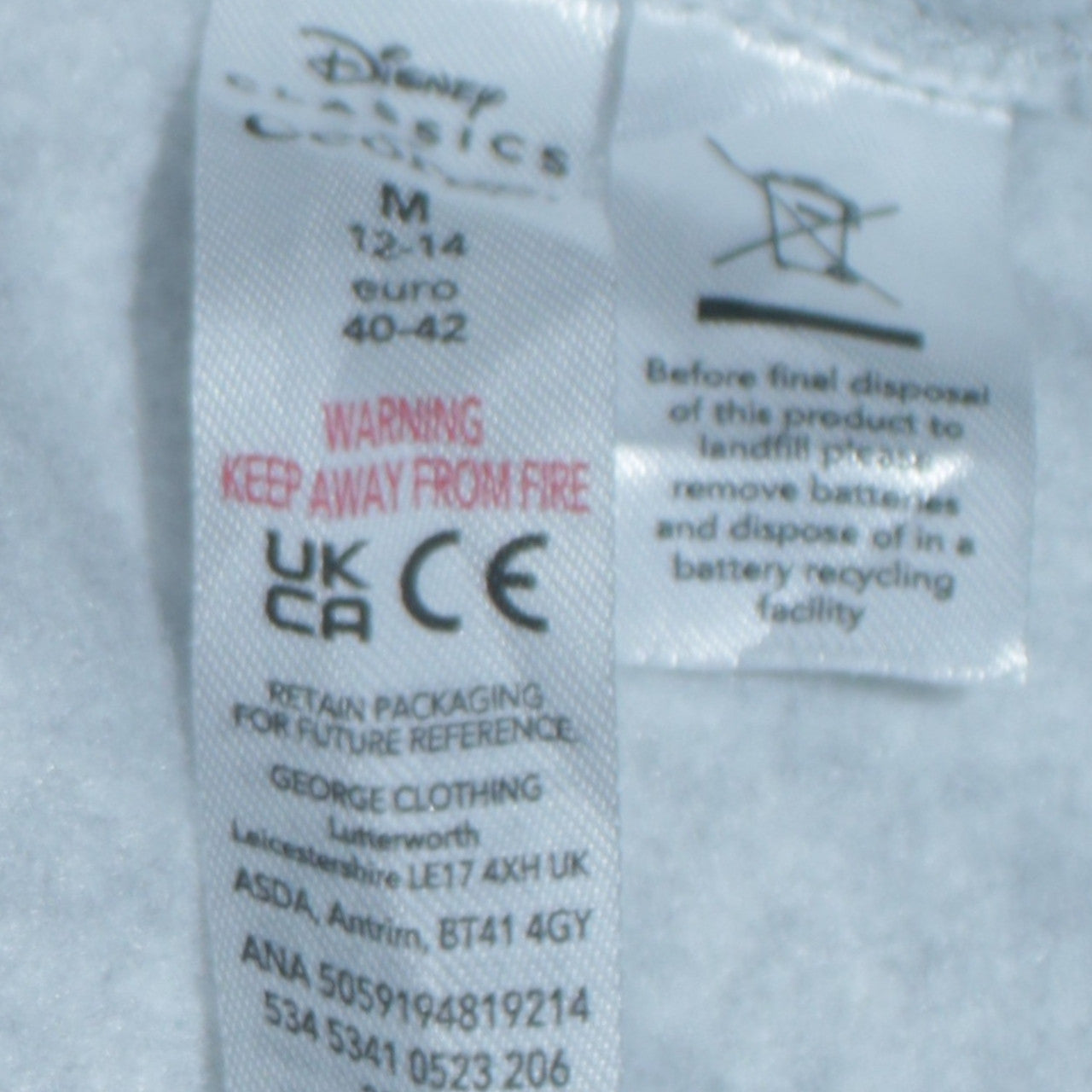 Disney Classics at George Women Grey Stitch Christmas Sweatshirt M 12-14