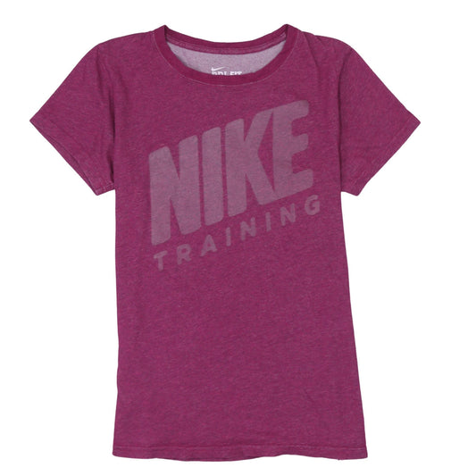 Nike Women's Purple Dri-Fit Training Slim Fit T-Shirt Size L