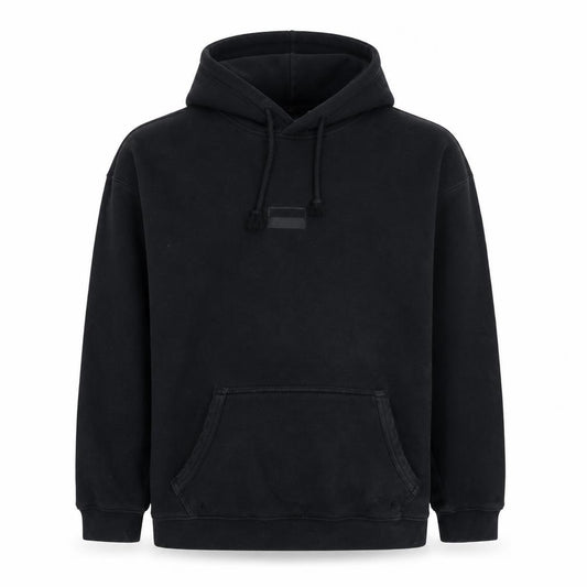 Front view of adidas Men's Black Pullover Hoodie Small Regular Fit Fleece