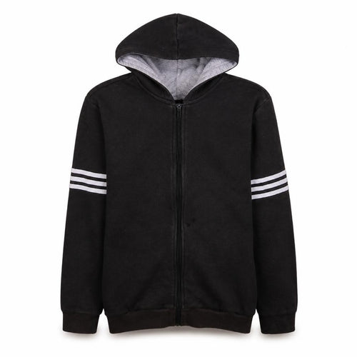 Adidas Boys Black Full Zip Hoodie 13-14 Years Sportswear Logo Print