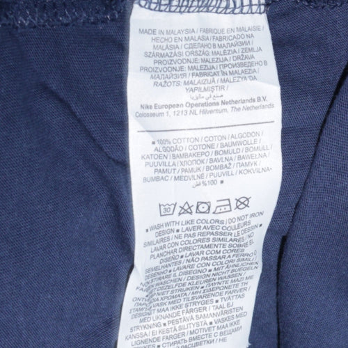 Nike Men's Blue XL Crew Neck Cotton Short Sleeve T-Shirt