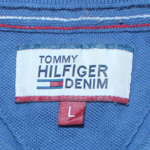 Tommy Hilfiger Denim Men's Blue Cotton Polo Shirt Size L