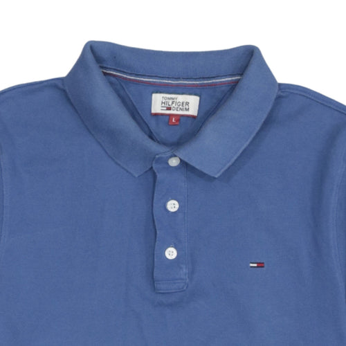 Tommy Hilfiger Denim Men's Blue Cotton Polo Shirt Size L