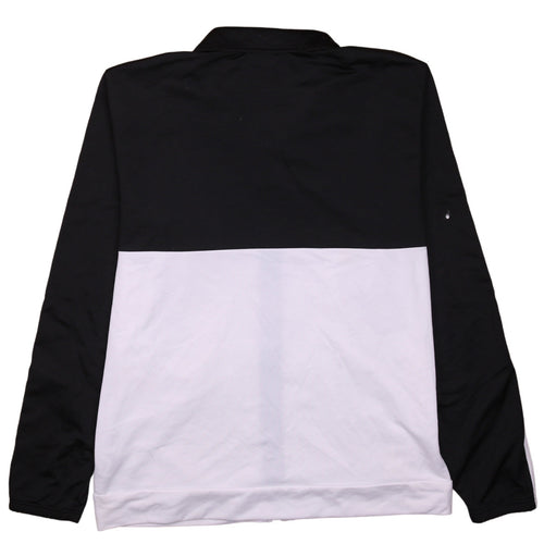 Adidas Men's Black & White Track Jacket Size L Colourblock Zip Top