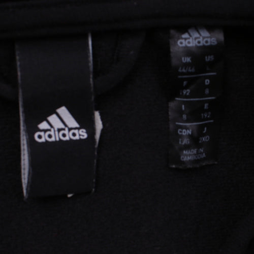 Adidas Men's Black & White Track Jacket Size L Colourblock Zip Top
