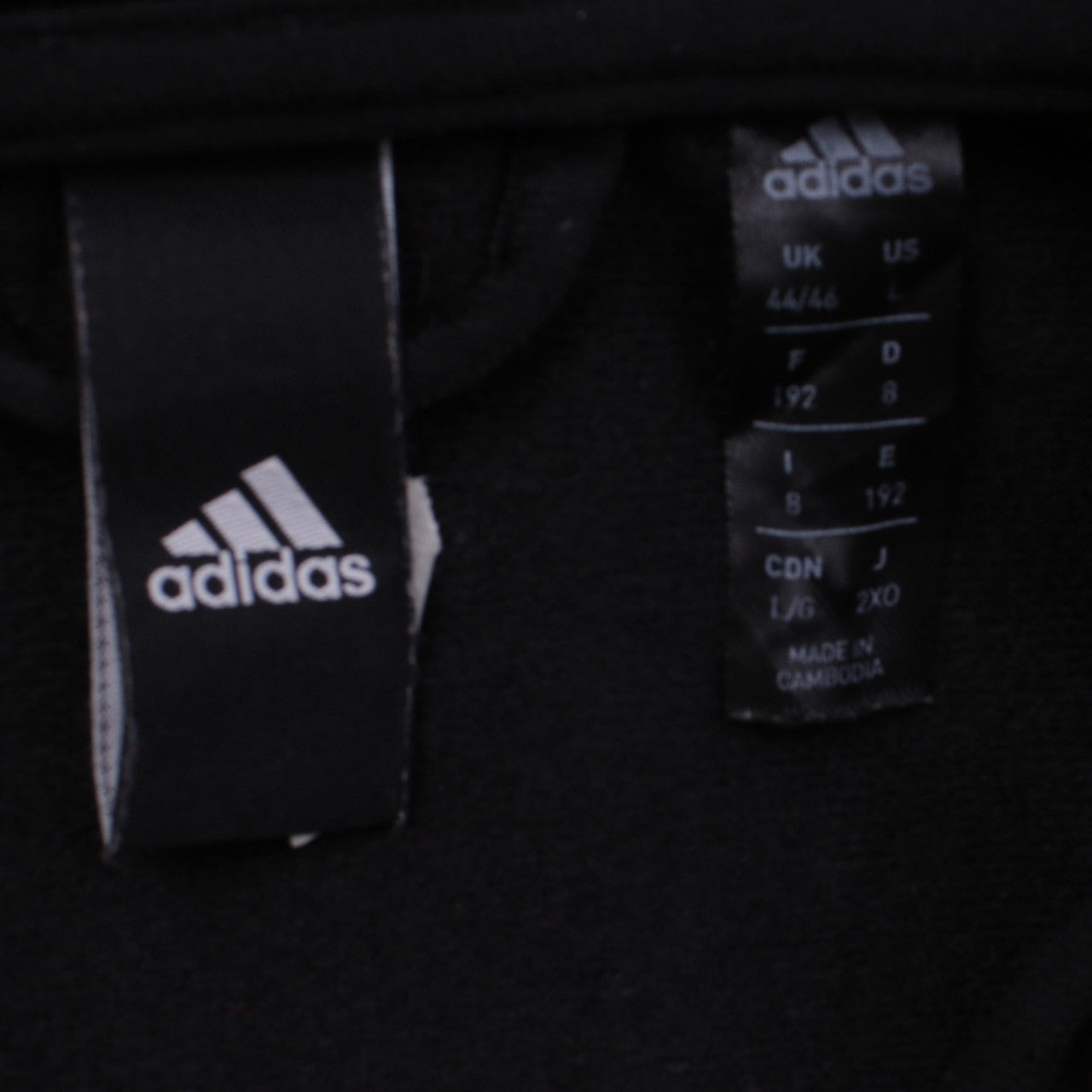Adidas Men's Black & White Track Jacket Size L Colourblock Zip Top