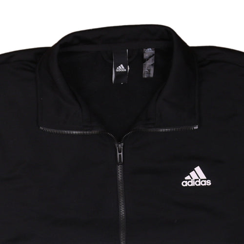 Adidas Men's Black & White Track Jacket Size L Colourblock Zip Top