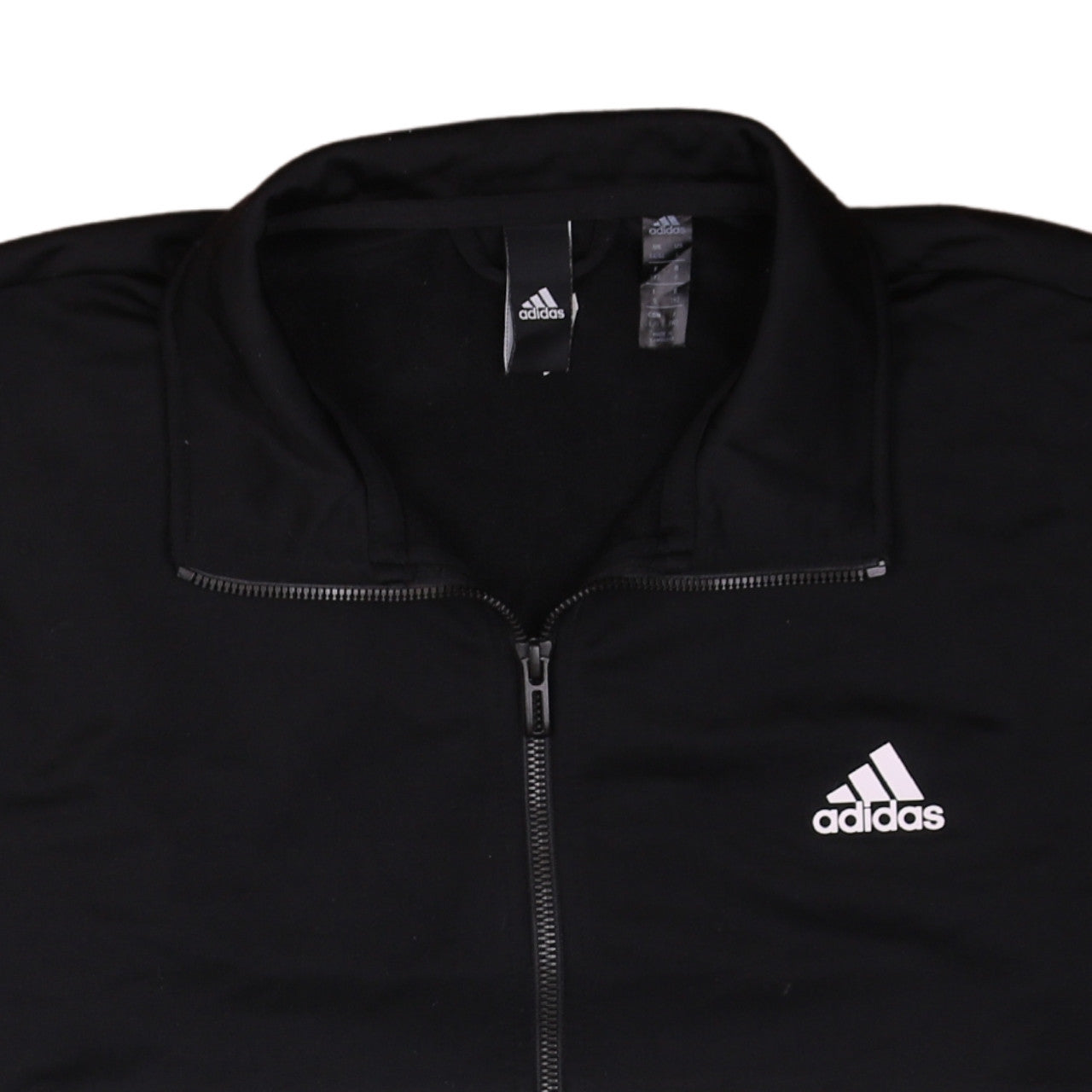 Adidas Men's Black & White Track Jacket Size L Colourblock Zip Top