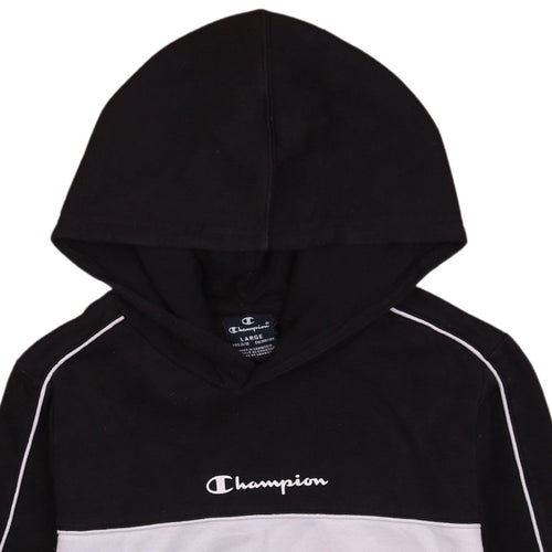 Champion Boys Black Colourblock Pullover Hoodie Size 11-12 Years