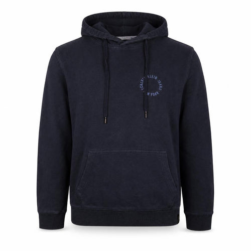 Calvin Klein Jeans Mens Blue Pullover Hoodie Size S Logo Fleece