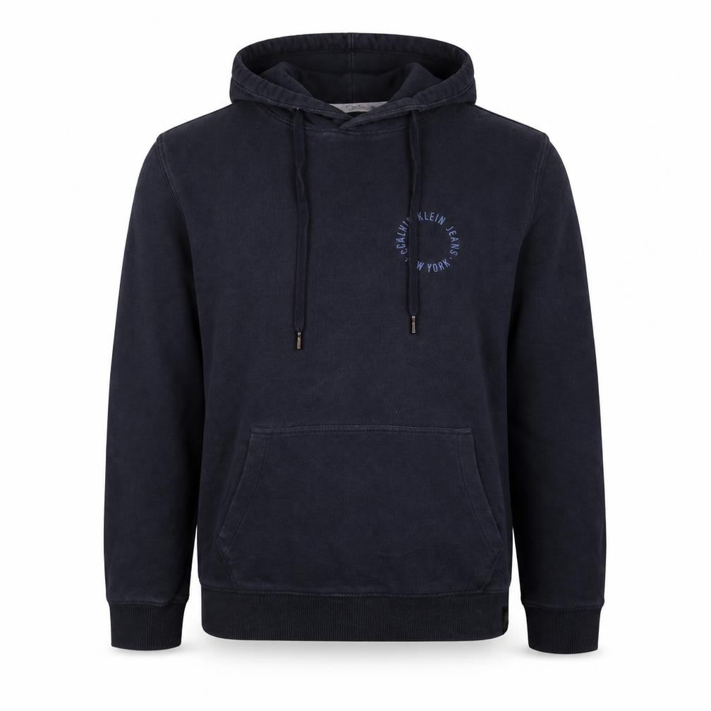 Calvin Klein Jeans Mens Blue Pullover Hoodie Size S Logo Fleece