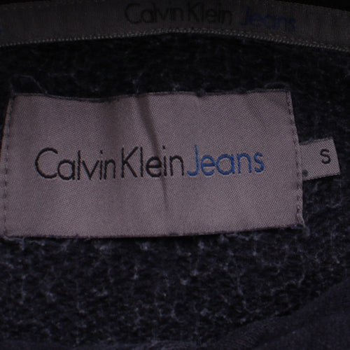 Calvin Klein Jeans Mens Blue Pullover Hoodie Size S Logo Fleece
