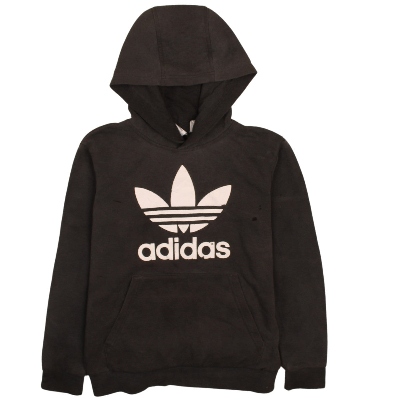 Adidas Boys Black Hoodie 11-12 Years Regular Fit Pullover Fleece