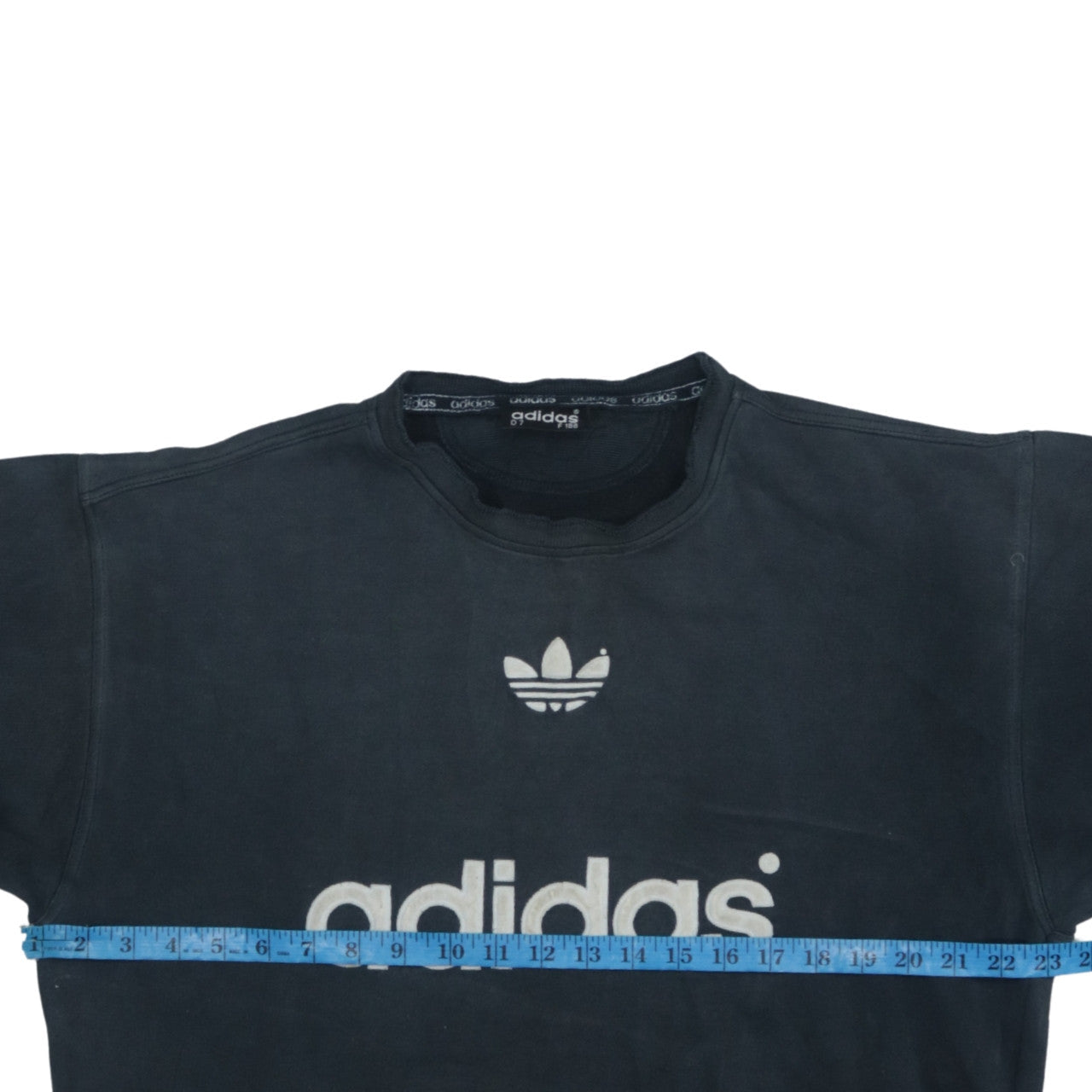 Adidas Men's Black 3/4 Sleeve Crew Neck Vintage Logo Sweatshirt L