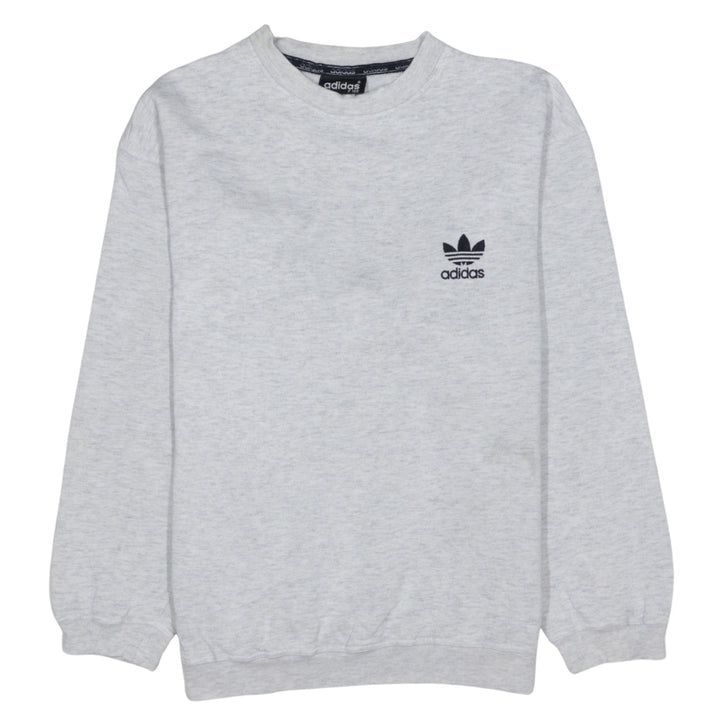 Adidas Mens Grey Crew Neck Pullover Sweatshirt L Regular Fit