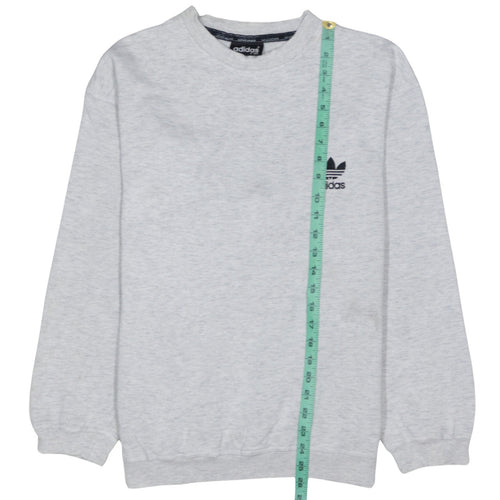 Adidas Mens Grey Crew Neck Pullover Sweatshirt L Regular Fit