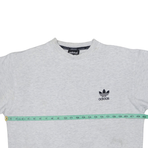 Adidas Mens Grey Crew Neck Pullover Sweatshirt L Regular Fit