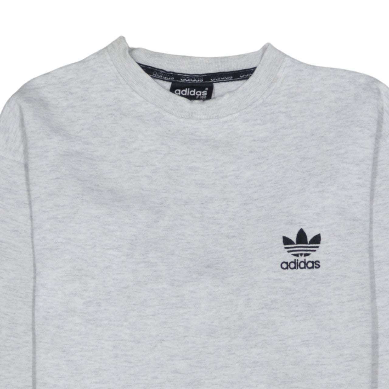 Adidas Mens Grey Crew Neck Pullover Sweatshirt L Regular Fit