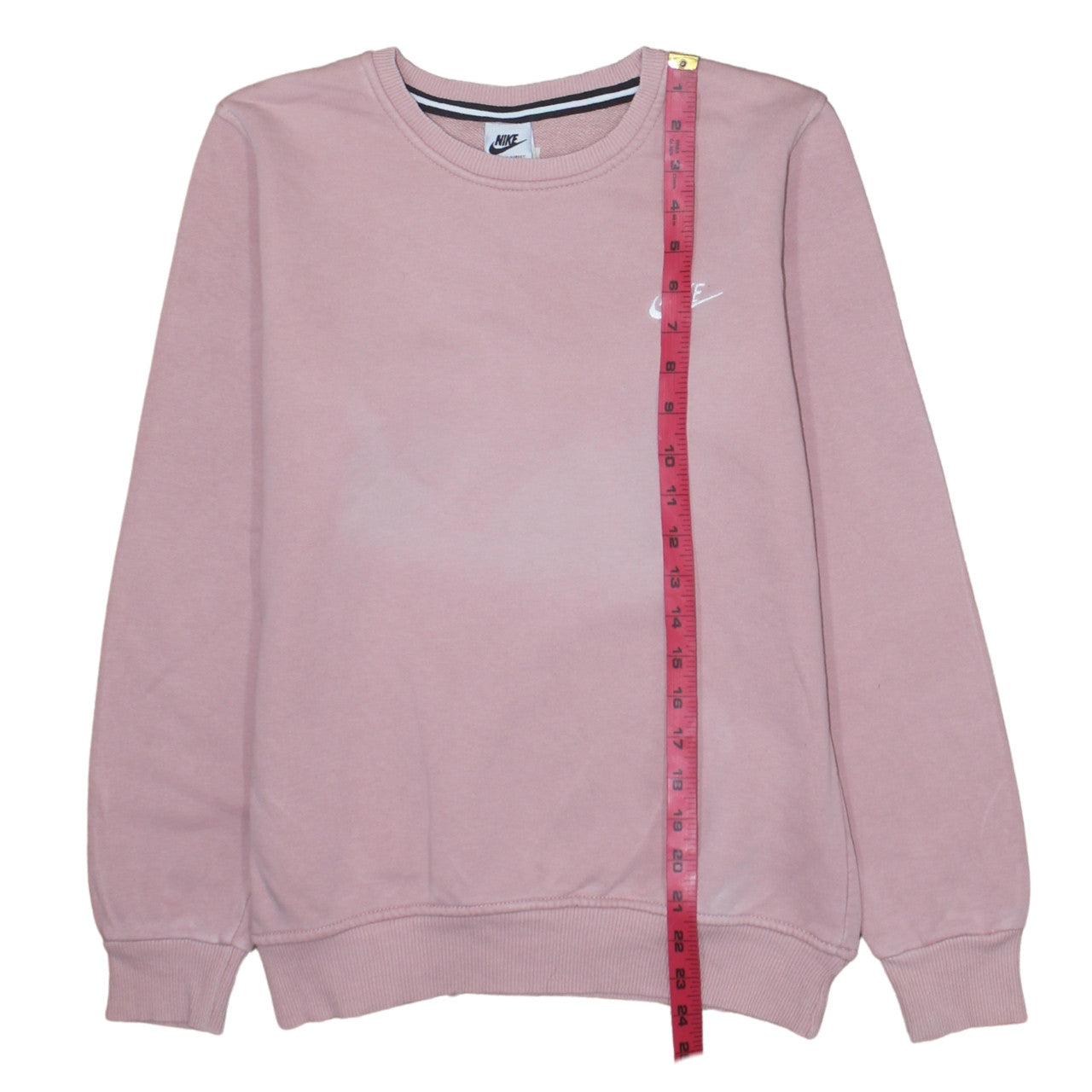 Nike Women Pink Cotton Crew Neck Pullover Sweatshirt Size S