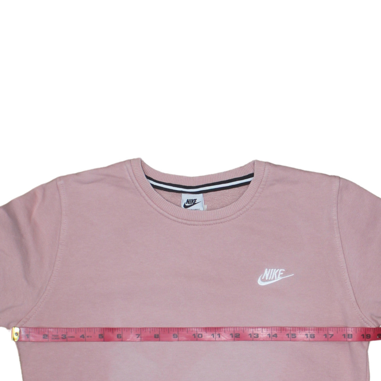 Nike Women Pink Cotton Crew Neck Pullover Sweatshirt Size S