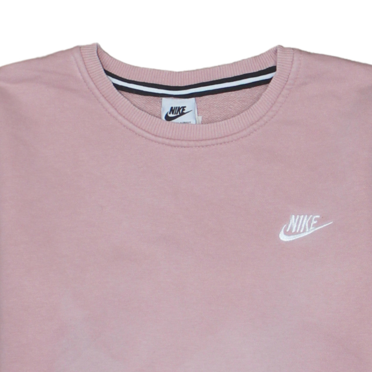 Nike Women Pink Cotton Crew Neck Pullover Sweatshirt Size S